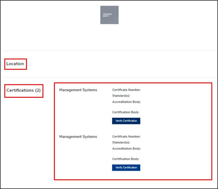 IAF Certsearch database